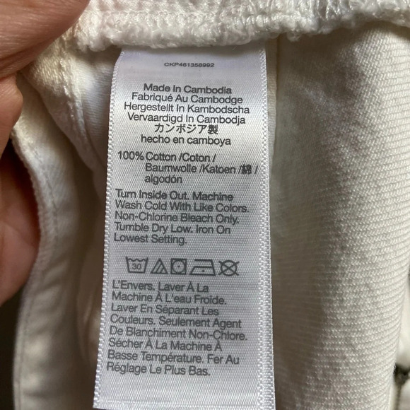 Madewell Relaxed Denim Shorts in Tile White Raw hem Sz 40 - Picture 11 of 13